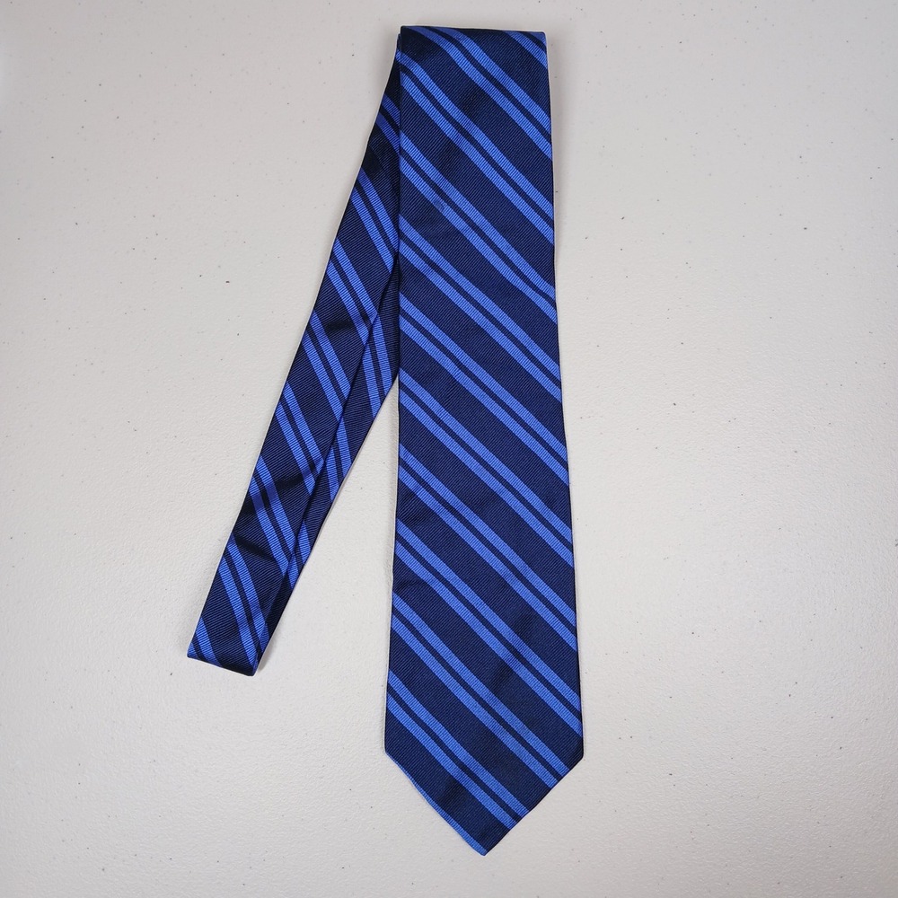 Lauren Ralph Lauren Tie Mens OS Blue Silk Striped Hand Finished Classic Necktie